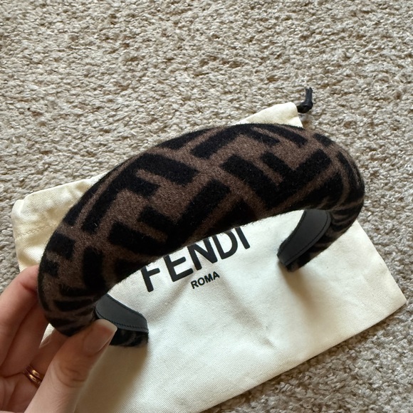 Fendi Black and Brown Patterned Headband - Picture 3 of 4